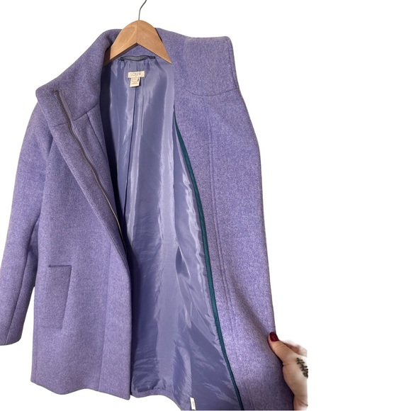 JCREW Hyacinth Lilac Purplw Cocoon Coat Size 2 - Picture 5 of 8